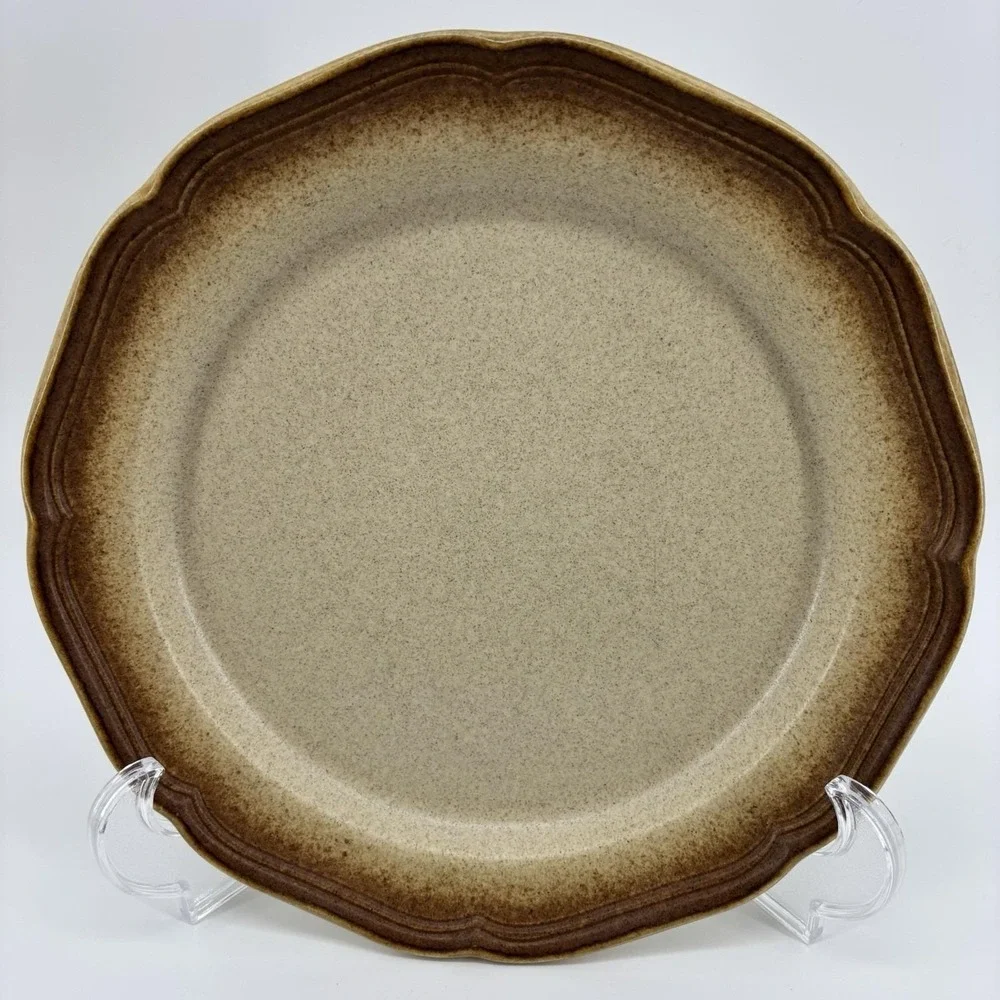 2 Vtg Mikasa Whole Wheat Stoneware Dinner‎ Plate 10.5